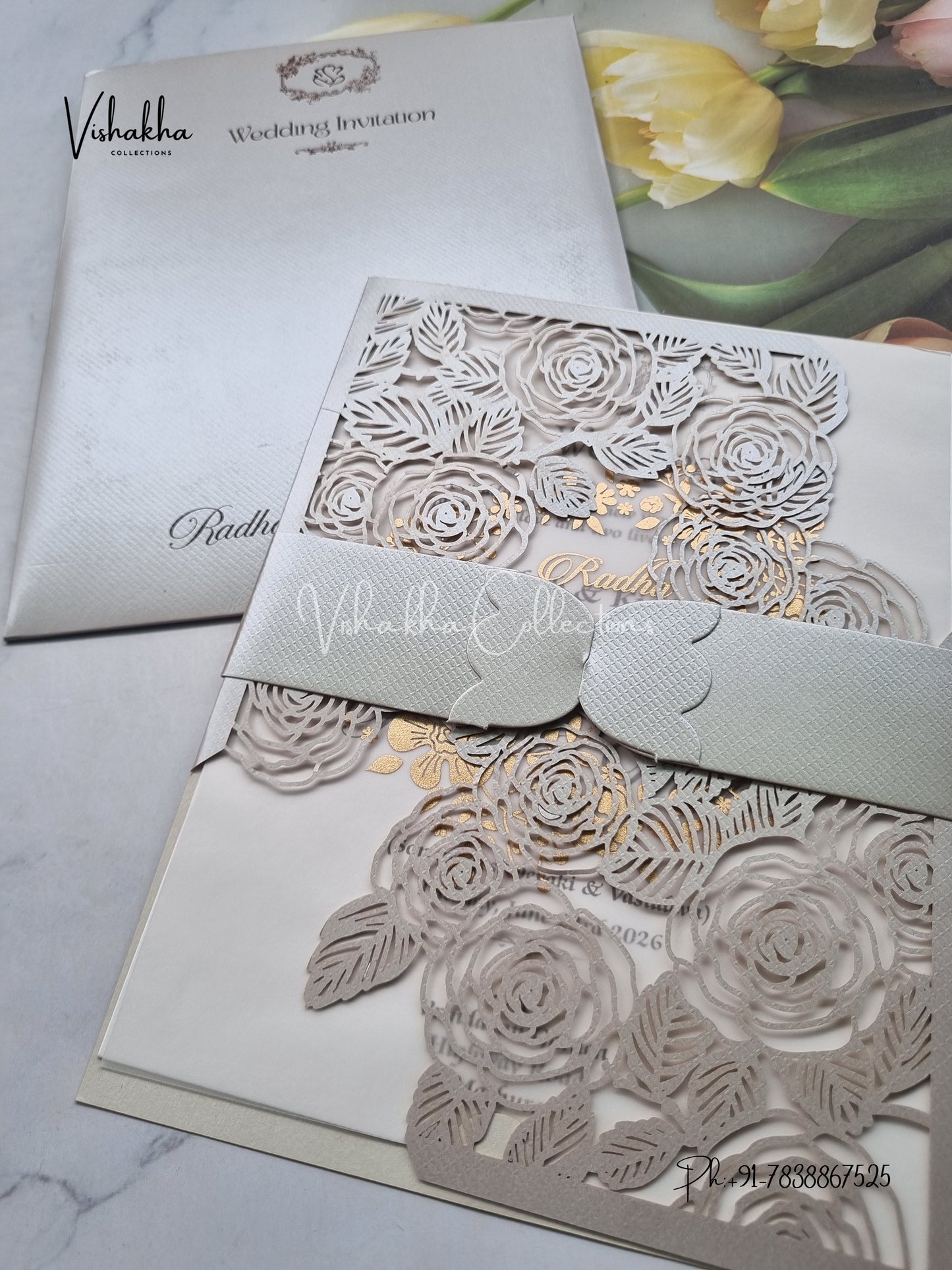 Semi Box Hindu Muslim Christian Jain Sikh Laser Cut Colored invitation Cards SN-97