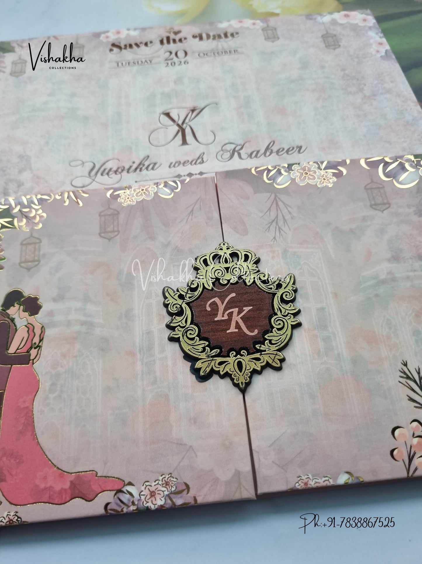 Dulah Dulhan Hindu Sikh Padded invitation Cards VN-644