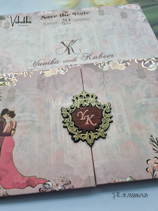 Dulah Dulhan Hindu Sikh Padded invitation Cards VN-644