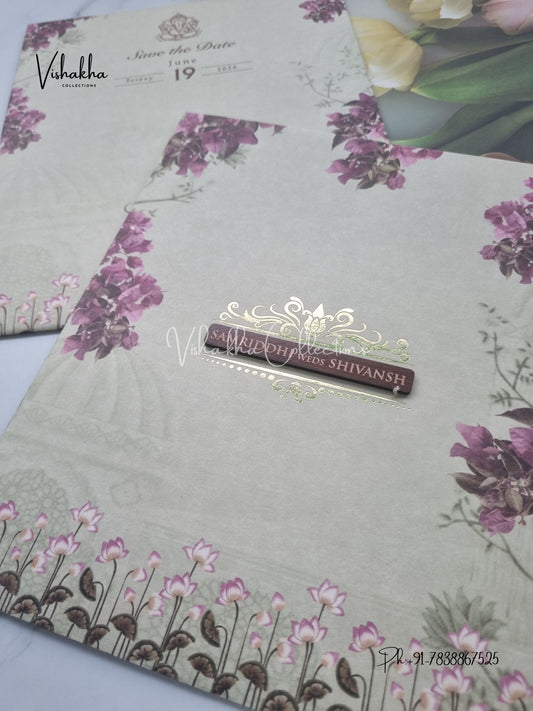 Flower Hindu Muslim Christian Sikh invitation Cards VN-700