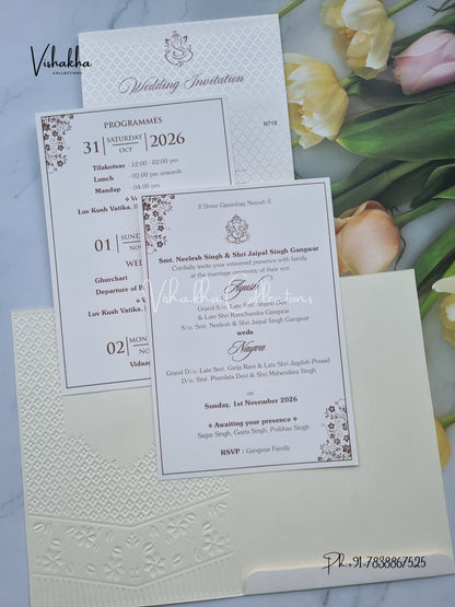 Ganesh Ji Hindu invitation Cards VN-718