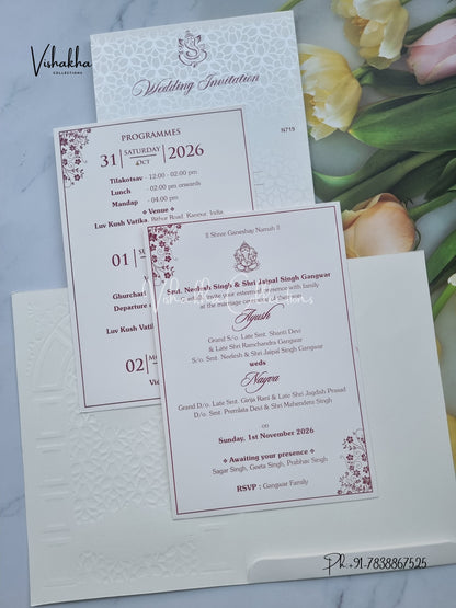 Ganesh Ji Hindu invitation Cards VN-719