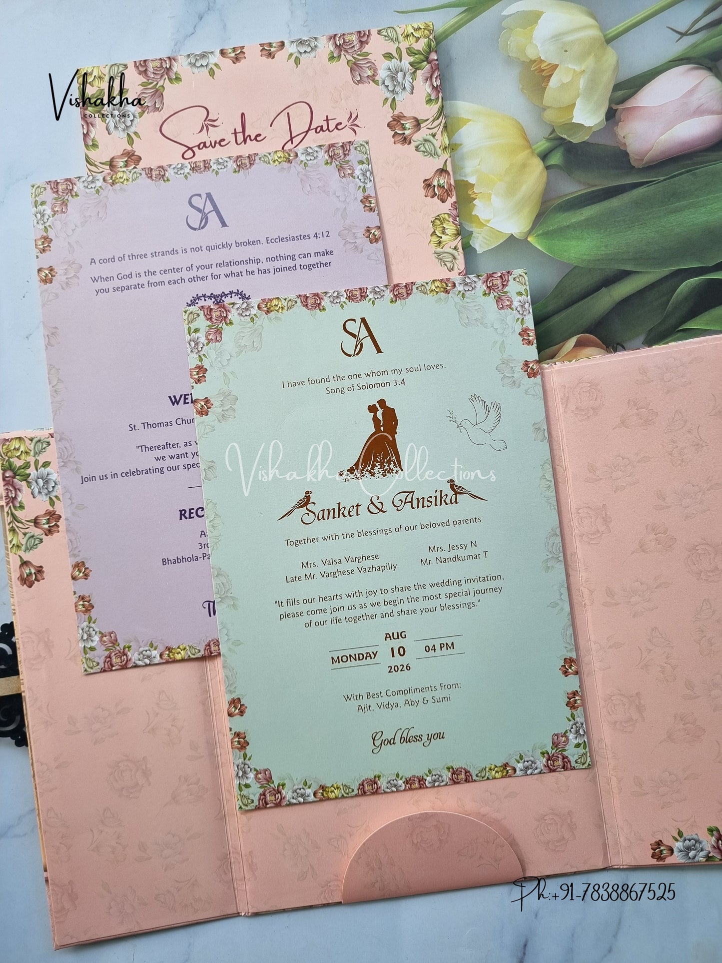 Hathi Hindu Sikh Padded invitation Cards VN-722