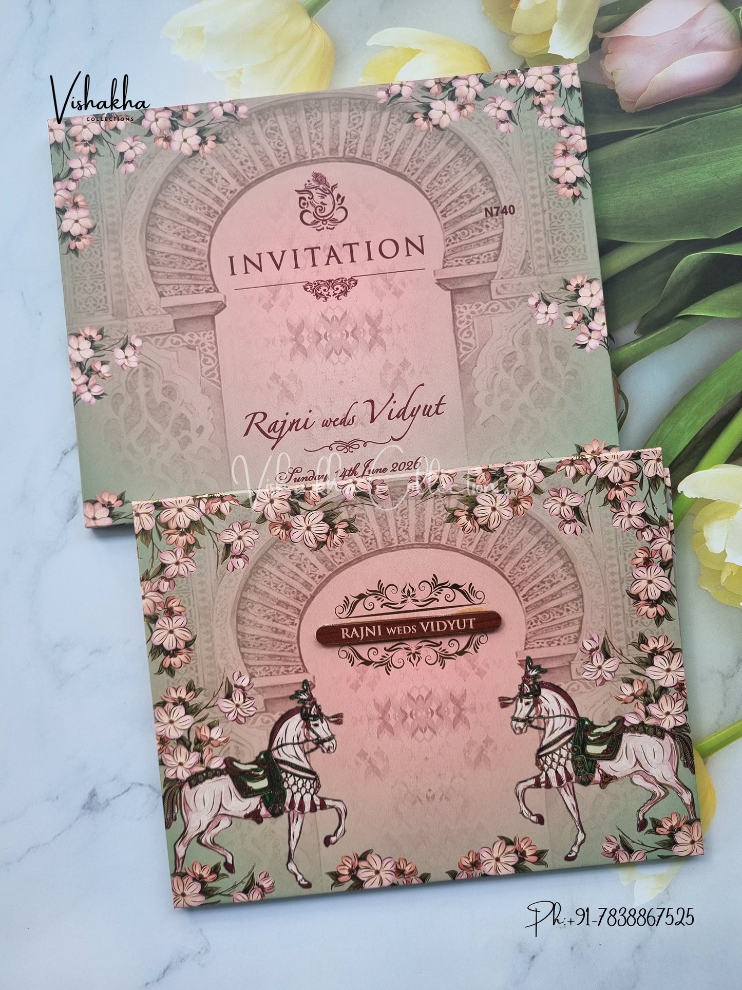 Hindu Sikh Padded invitation Cards VN-740