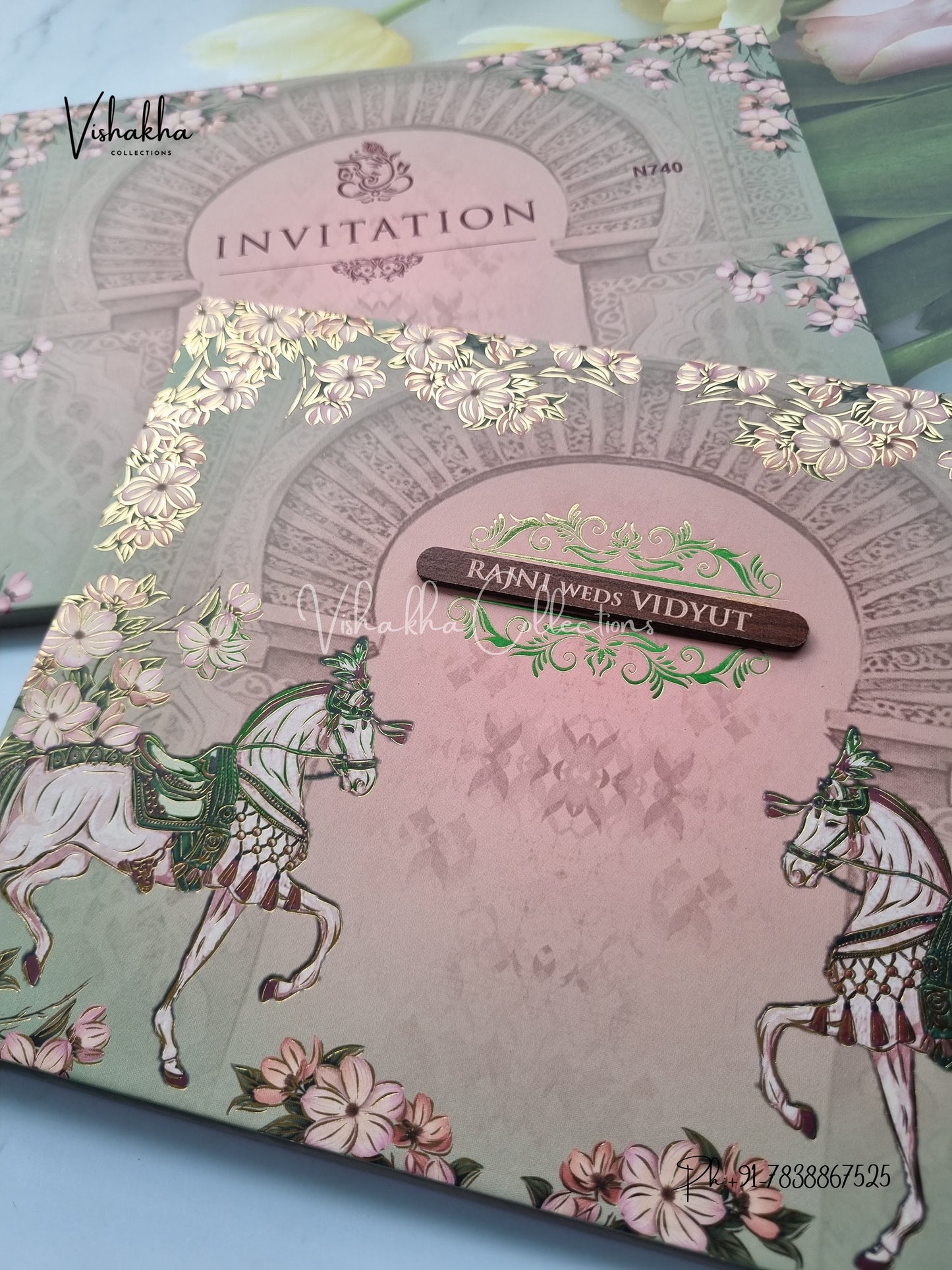 Hindu Sikh Padded invitation Cards VN-740