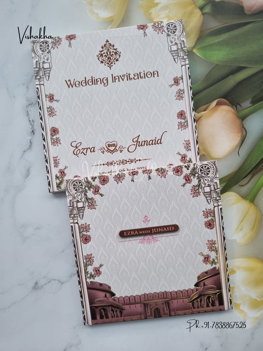 Hindu Muslim Christian Sikh Padded invitation Cards VN-749