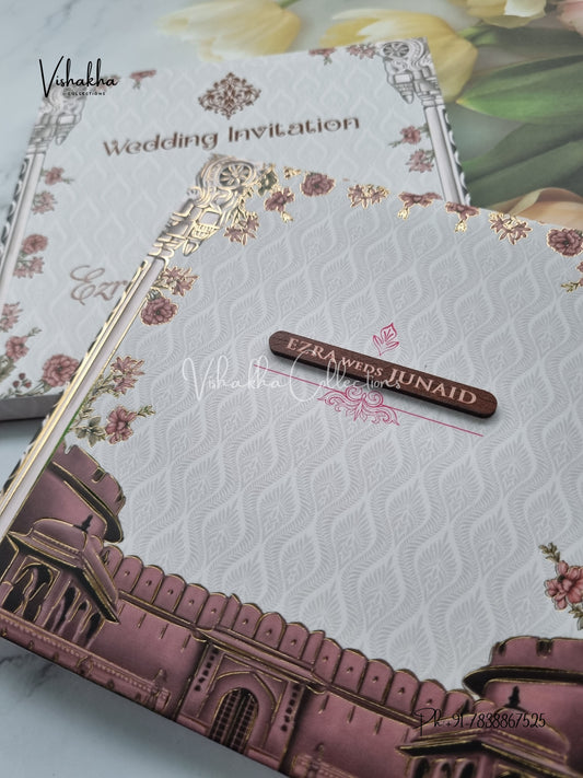 Hindu Muslim Christian Sikh Padded invitation Cards VN-749