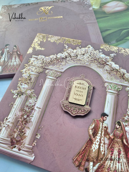 Dulah Dulhan Hindu Sikh Padded invitation Cards VN-753