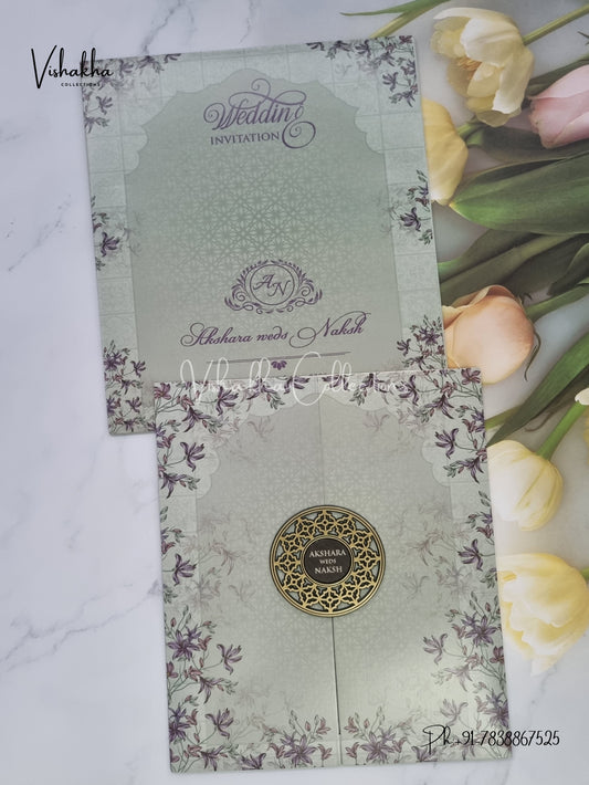 Double Door Hindu Muslim Christian Sikh invitation Cards VN-762