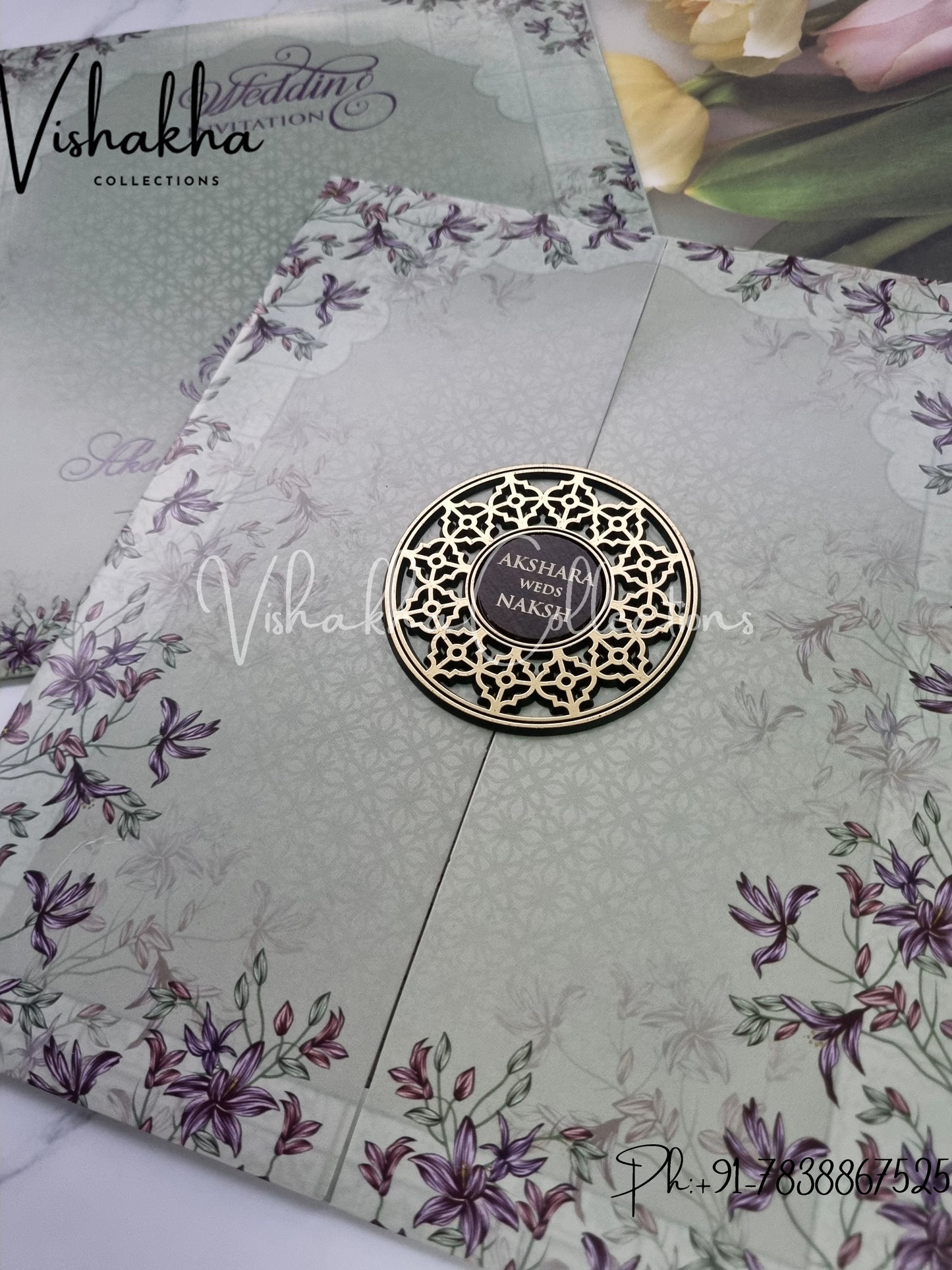 Double Door Hindu Muslim Christian Sikh invitation Cards VN-762