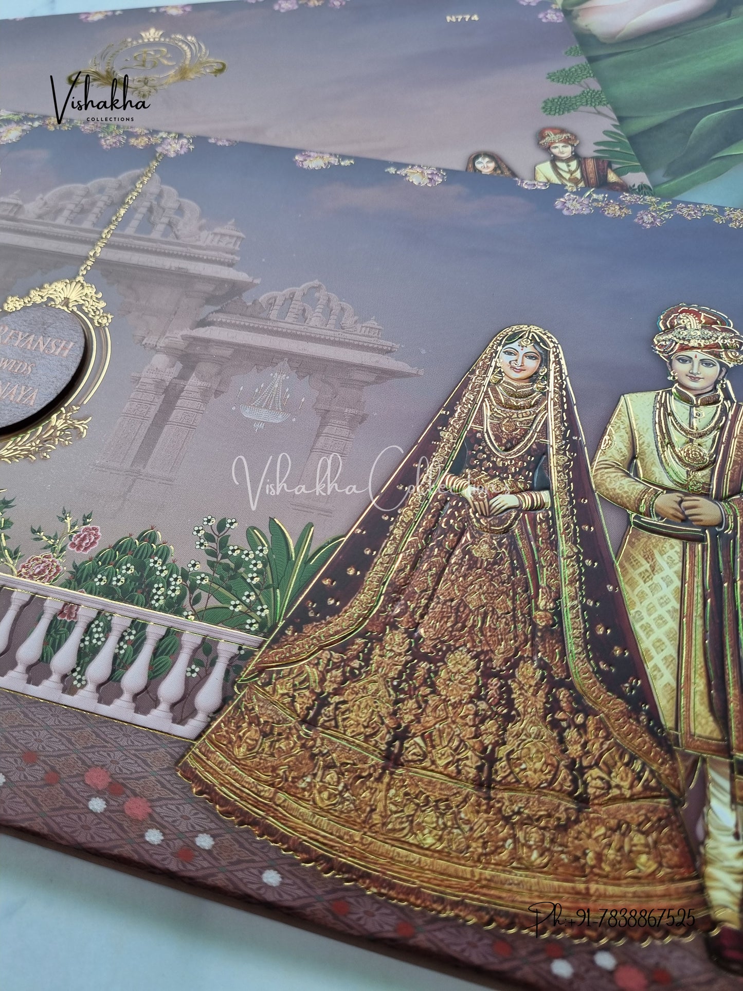 Dulah Dulhan Hindu Jain Sikh Padded invitation Cards VN-774