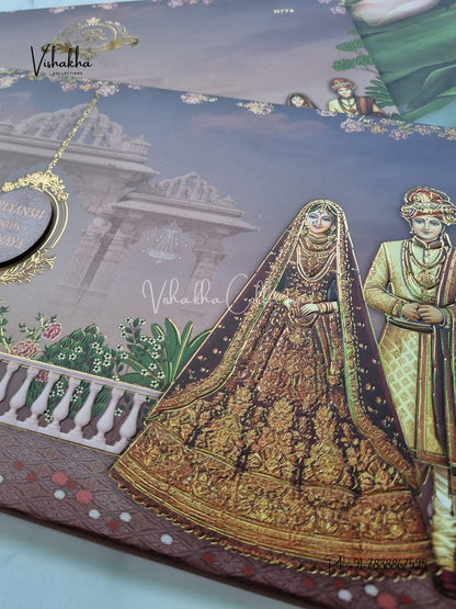 Dulah Dulhan Hindu Jain Sikh Padded invitation Cards VN-774