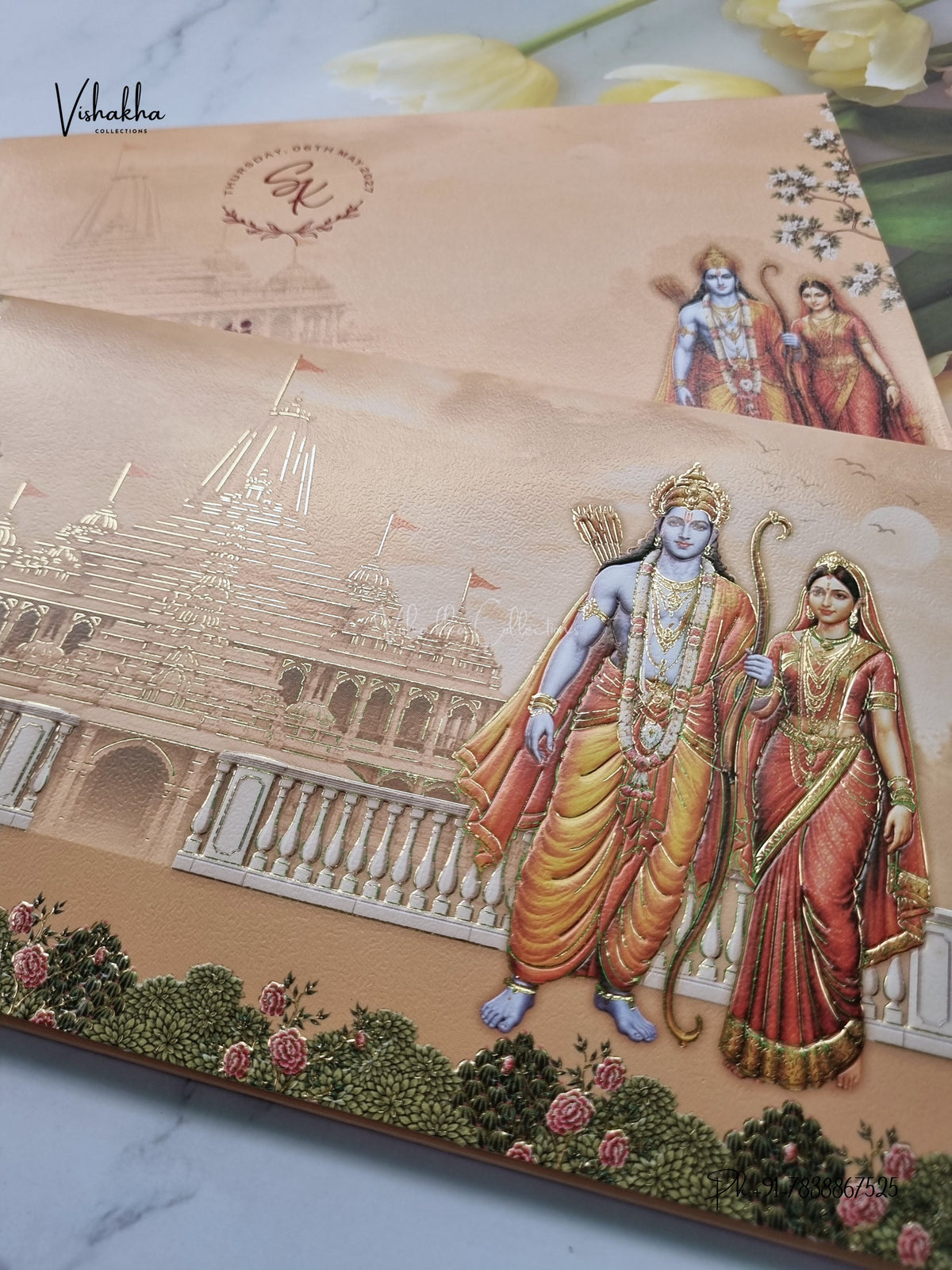 Semi Box Ram Sita Hindu Jain invitation Cards VN-802 – image 2