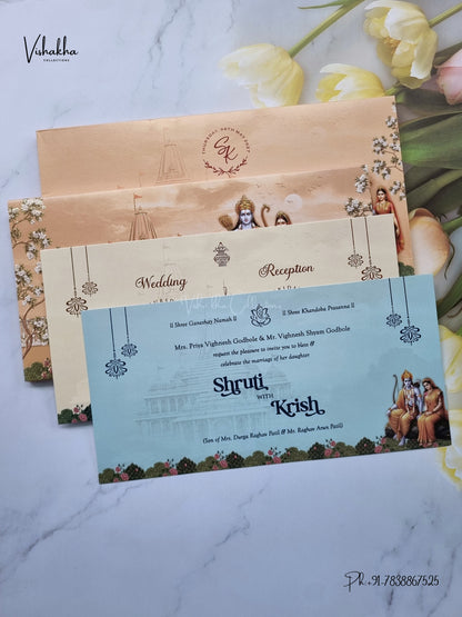 Semi Box Ram Sita Hindu Jain invitation Cards VN-802 – image 3