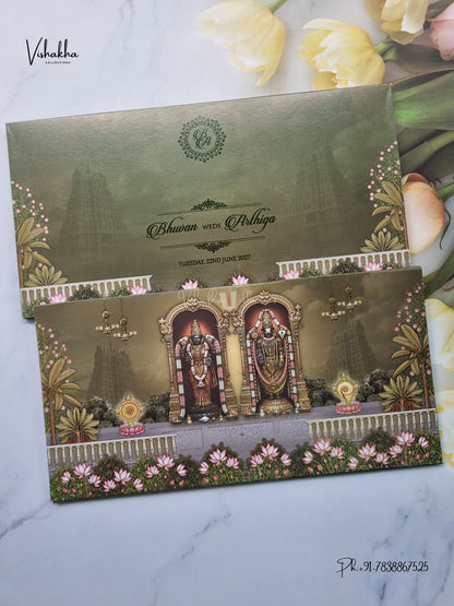 Semi Box Venkateshwar Padmavati Hindu Jain invitation Cards VN-805 – image 1