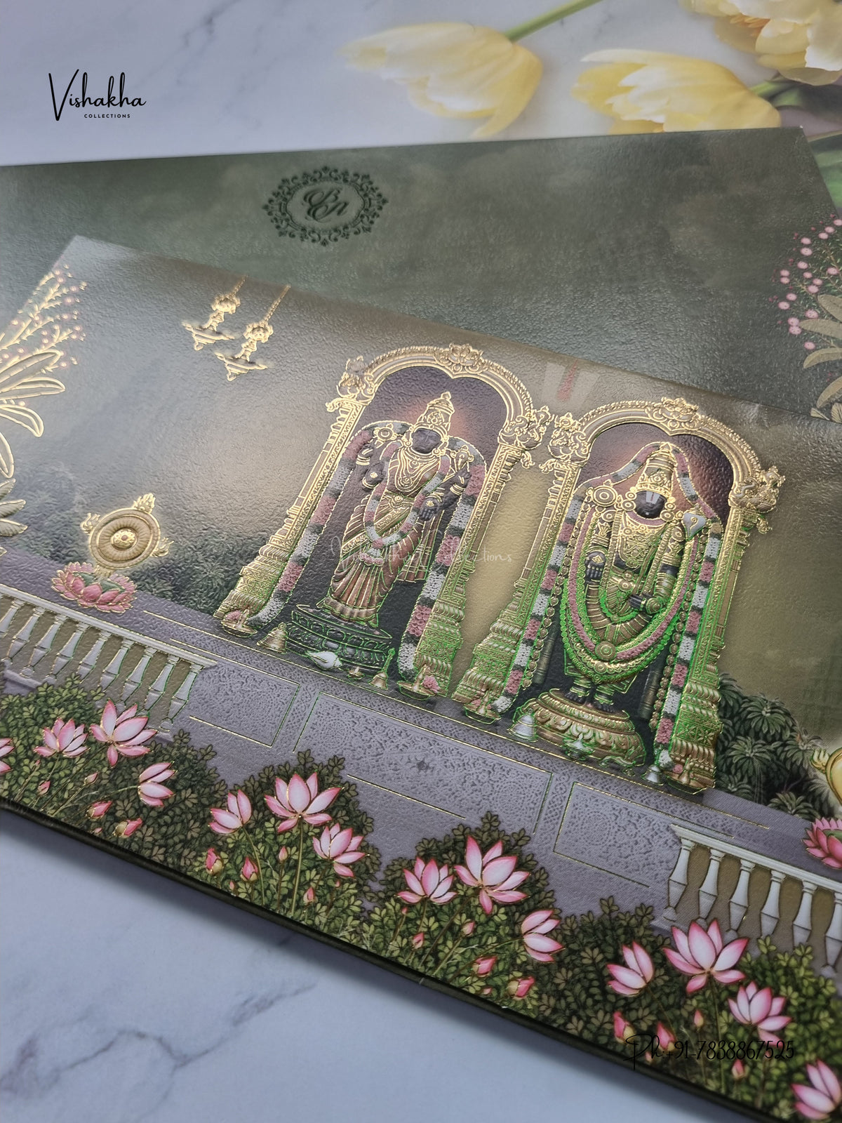 Semi Box Venkateshwar Padmavati Hindu Jain invitation Cards VN-805 – image 2