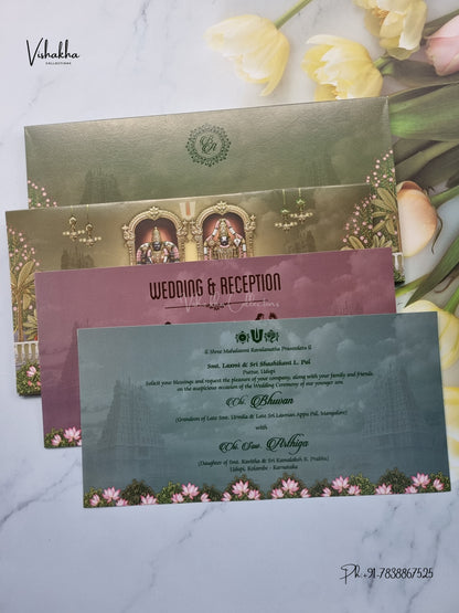 Semi Box Venkateshwar Padmavati Hindu Jain invitation Cards VN-805 – image 3