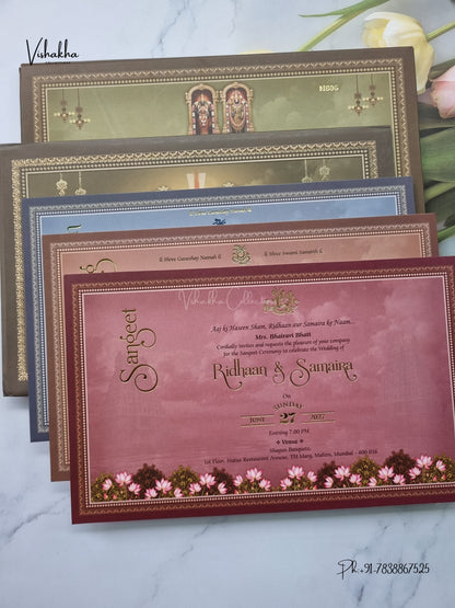 Semi Box Padded Venkateshwar Padmavati Hindu Jain invitation Cards VN-806 – image 3