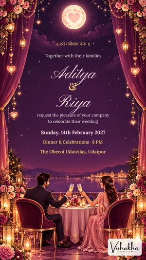 Moonlit Romance Wedding Invite