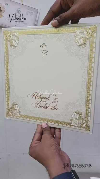 Semi Box MDF Board Laser Cut Padded Flower Hindu Muslim Christian Sikh Jain invitation Cards LN-851 – video