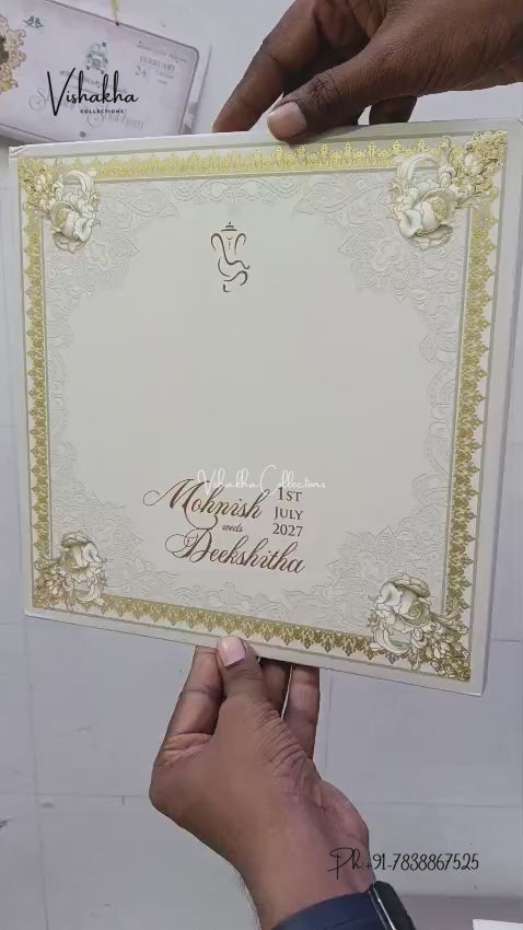 Semi Box MDF Board Laser Cut Padded Flower Hindu Muslim Christian Sikh Jain invitation Cards LN-851 – video