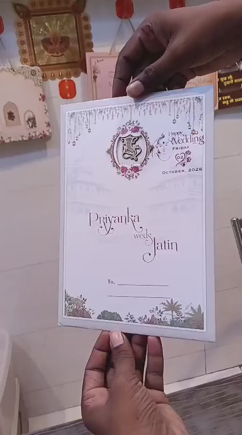 Single Insert Dulah Dulhan Ganesh Ji Hindu wedding invitation card SCH-C-64 — Vishakha Collections, India