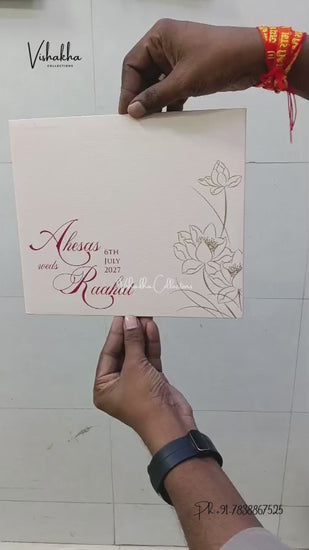 Semi Box Acrylic Flower Hindu Muslim Christian Sikh Jain invitation Cards LN-1024 – video