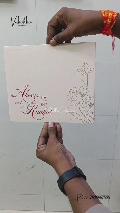 Semi Box Acrylic Flower Hindu Muslim Christian Sikh Jain invitation Cards LN-1024 – video