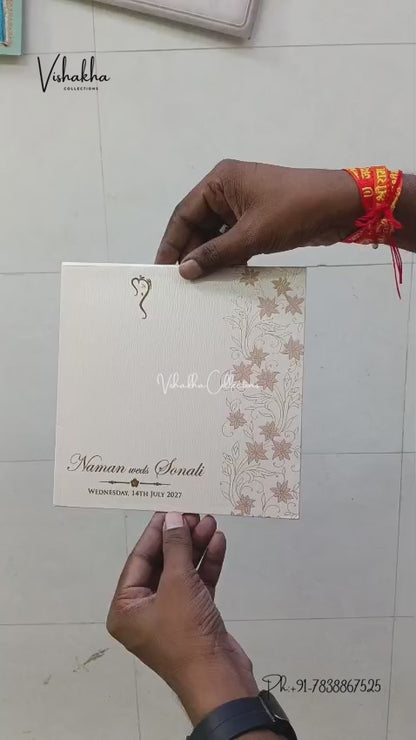 Semi Box Double Door Flower Hindu Muslim Christian Sikh Jain invitation Cards LN-951 – video