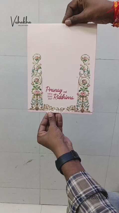 Semi Box MDF Board Laser Cut Ribbon Flower Hindu Muslim Christian Sikh Jain invitation Cards LN-1006 – video