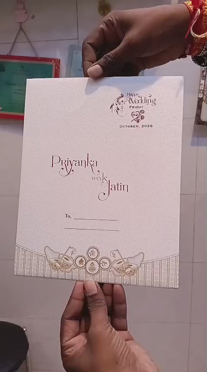 Laser Cut Ganesh Ji Hindu wedding invitation card SCH-D-36 — Vishakha Collections, India