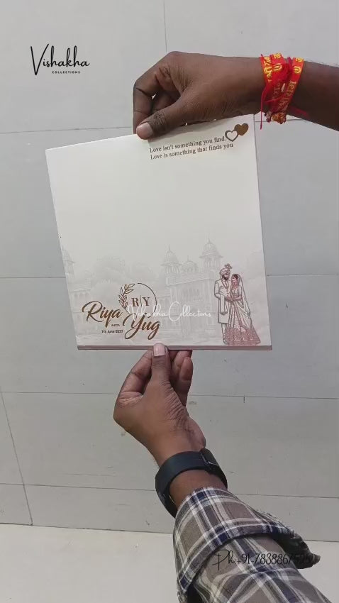 Semi Box Ribbon Dulah Dulhan Hindu Muslim Christian Sikh Jain invitation Cards LN-930 – video