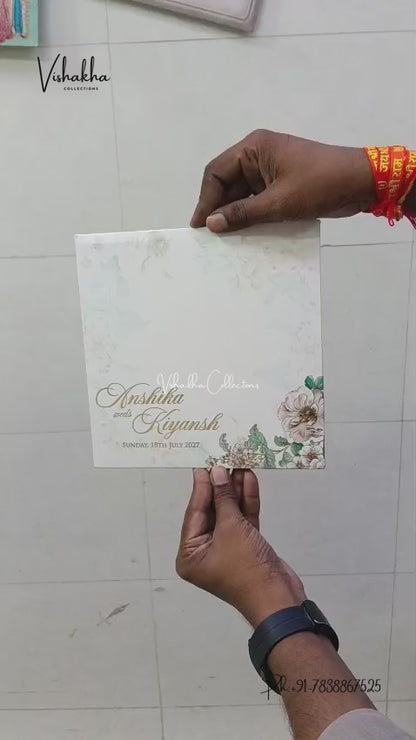Semi Box Padded Flower Hindu Muslim Christian Sikh Jain invitation Cards LN-973 – video
