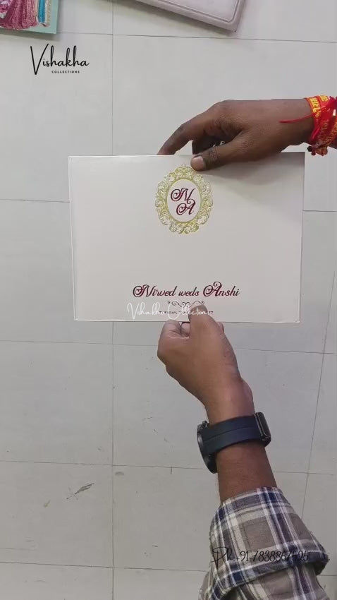 Semi Box Padded Double Door Hindu Muslim Christian Sikh Jain invitation Cards LN-947 – video