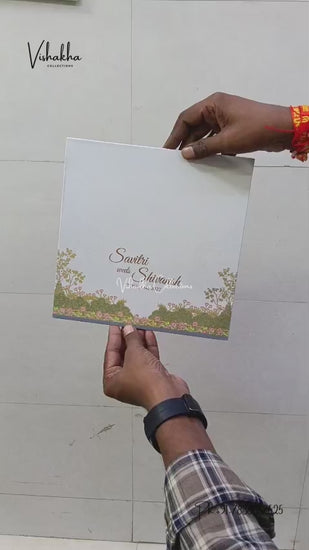 Semi Box Venkateshwar Padmavati Hindu Jain invitation Cards LN-926 – video