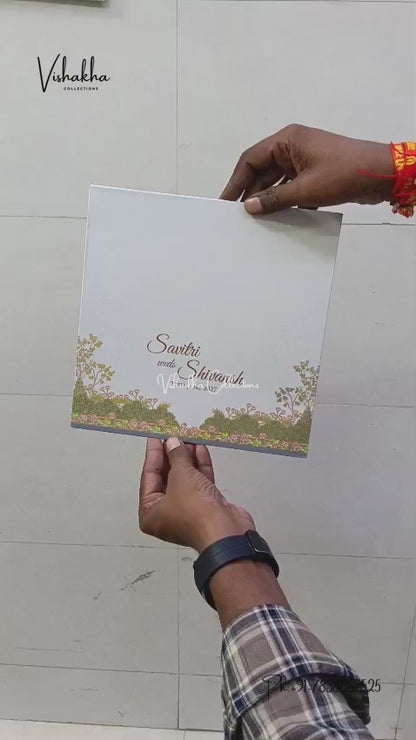 Semi Box Venkateshwar Padmavati Hindu Jain invitation Cards LN-926 – video