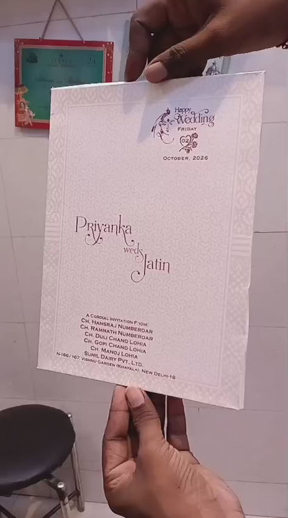 Single Insert Ganesh Ji Flower Hindu wedding invitation card SCH-B-102 — Vishakha Collections, India