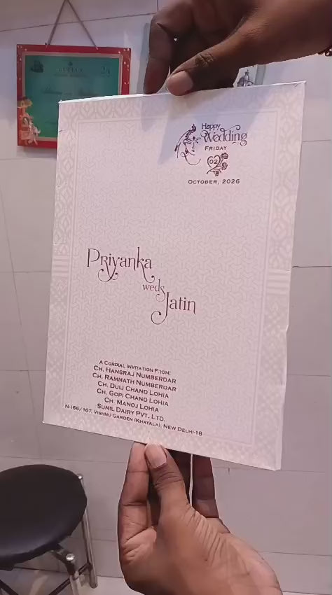 Single Insert Ganesh Ji Flower Hindu wedding invitation card SCH-B-102 — Vishakha Collections, India