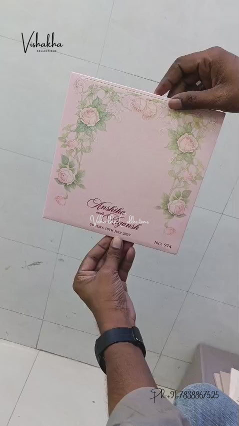Semi Box Padded Flower Hindu Muslim Christian Sikh Jain invitation Cards LN-974 – video
