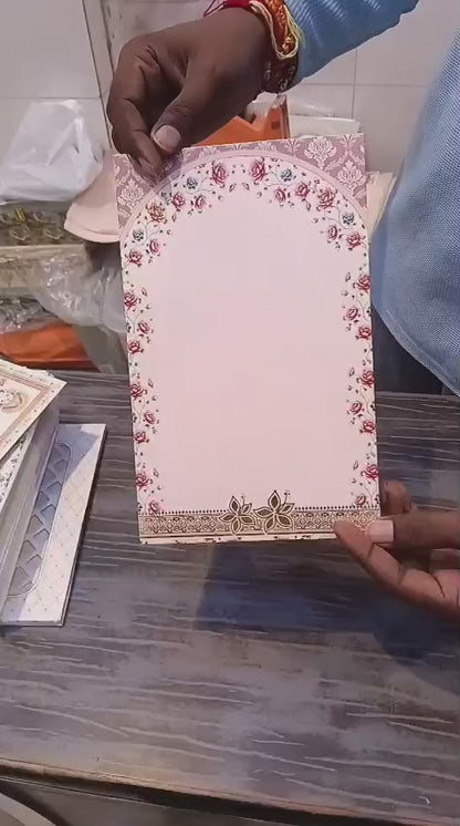 Direct Card Flower Hindu And Muslim wedding invitation card SCH-2852 — Vishakha Collections, India
