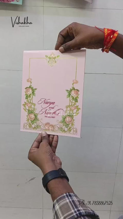 Semi Box MDF Board Laser Cut Ribbon Flower Hindu Muslim Christian Sikh Jain invitation Cards LN-1001 – video