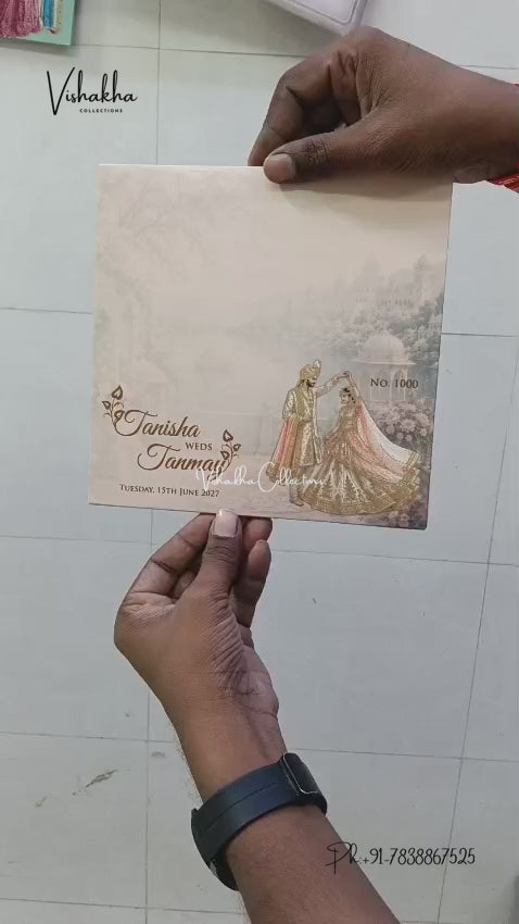 Semi Box MDF Board Laser Cut Ribbon Dulah Dulhan Hindu Muslim Christian Sikh Jain invitation Cards LN-1000 – video