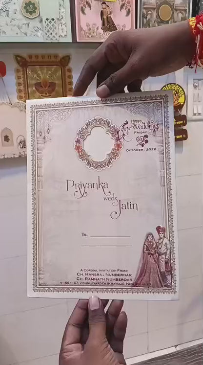 Single Insert Ganesh Ji Dulah Dulhan Hindu wedding invitation card SCH-B-94 — Vishakha Collections, India