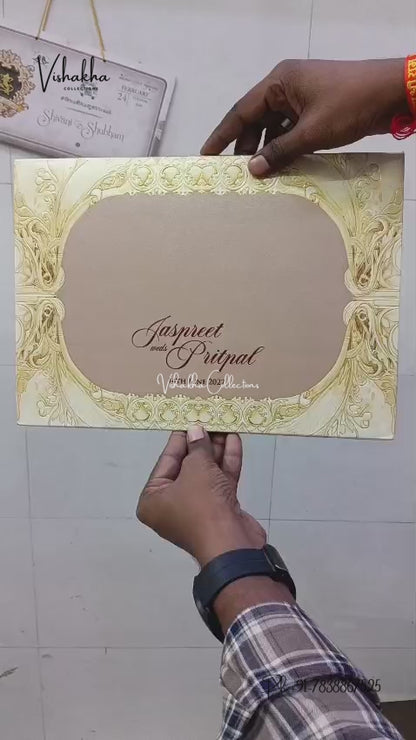 Semi Box Padded Barat Hindu Muslim Christian Sikh Jain invitation Cards LN-874 – video