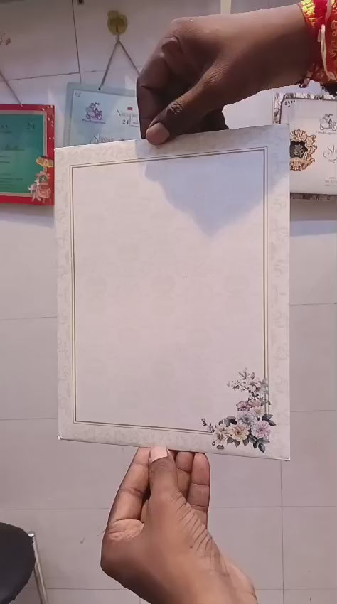 Single Insert Ganesh Ji Mandala Flower Hindu wedding invitation card SCH-D-04 — Vishakha Collections, India