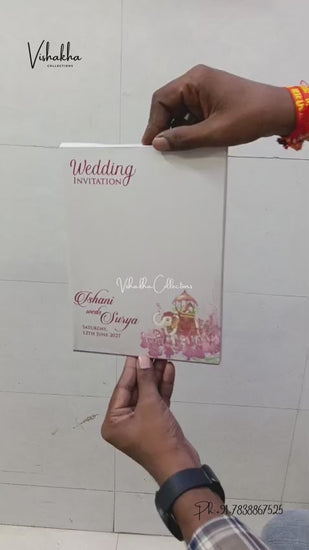 Semi Box MDF Board Laser Cut Padded Hathi Hindu Muslim Christian Sikh Jain invitation Cards LN-842 – video