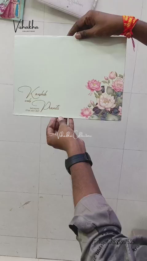 Semi Box Flower Hindu Muslim Christian Sikh Jain invitation Cards LN-875 – video