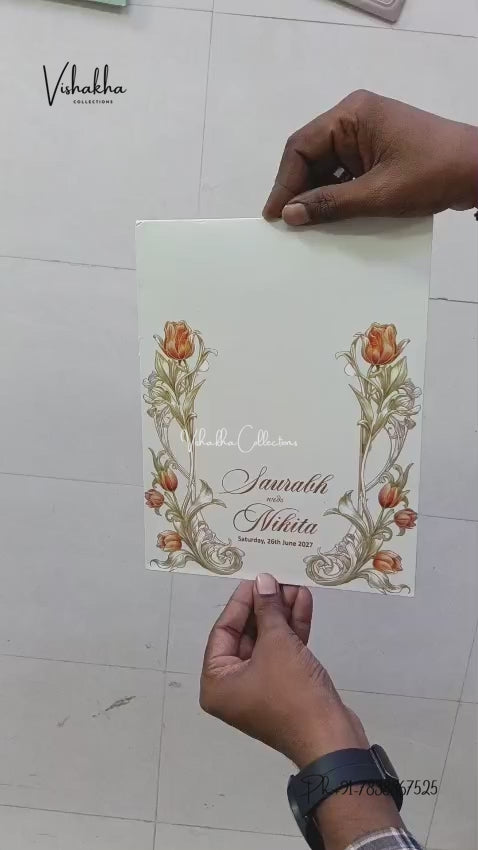 Semi Box MDF Board Laser Cut Ribbon Flower Hindu Muslim Christian Sikh Jain invitation Cards LN-1003 – video