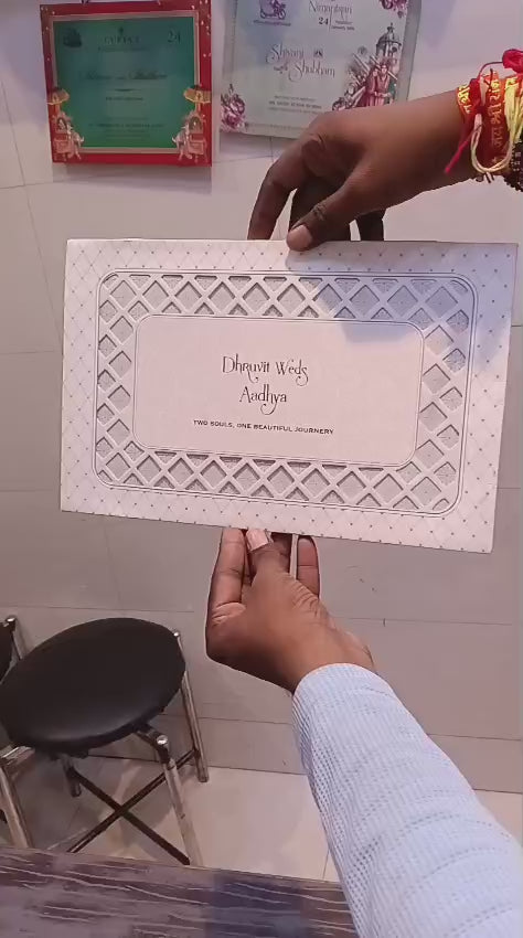 Semi Box Laser Cut Ganesh Ji Hindu wedding invitation card SCH-8002 — Vishakha Collections, India