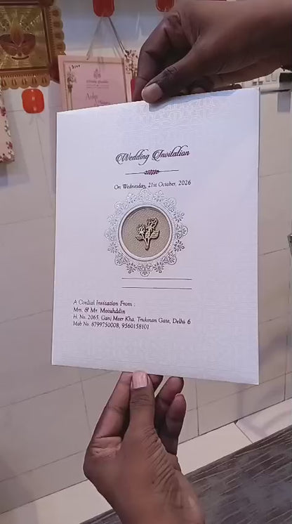 Laser Cut Flower Muslim wedding invitation card SCH-8032 — Vishakha Collections, India